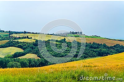 Natural landscape of hilly Tuscany Stock Photo