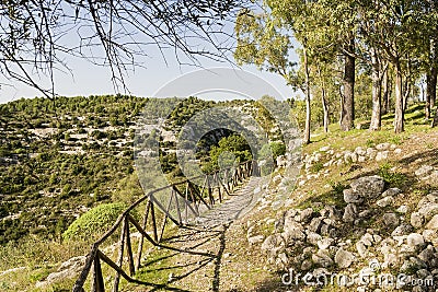 Natural Landscapes of Cava Carosello in Noto - Italy Stock Photo