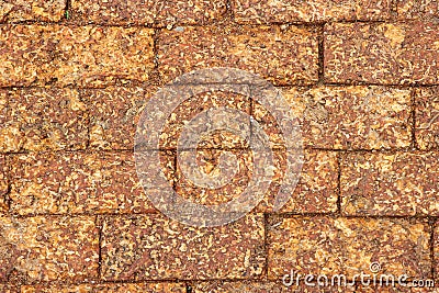 Natural laterite square brick block pavement floor ground background Stock Photo