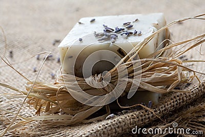 Natural lavender soap Stock Photo
