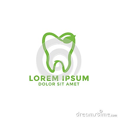 Natural leaf tooth logo icon design template vector Vector Illustration