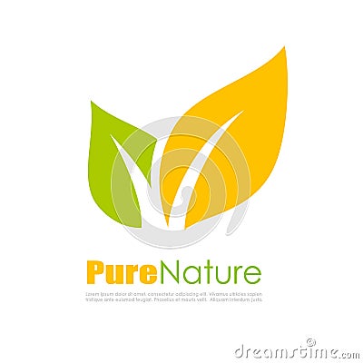 Natural leaf vector logo Vector Illustration