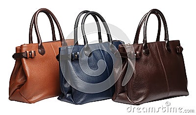 Natural leather female purses Stock Photo