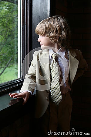 Natural light portrait of young boy Stock Photo