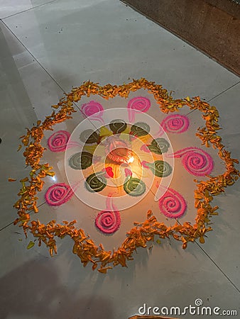 Natural lights - Rangoli Stock Photo