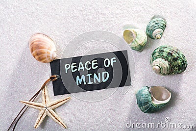 Label with peace of mind Stock Photo