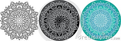 Natural mandala of circles for coloring book. Round pattern Vector Illustration