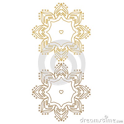 Natural Mandala Yellow Brown isolated on White Vector Illustration