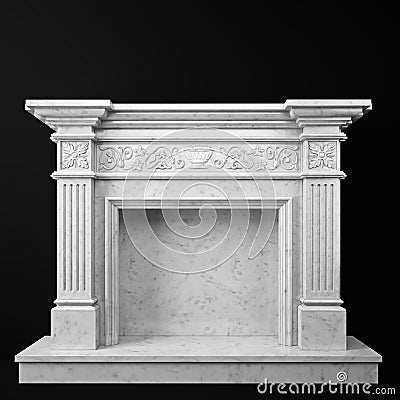 Natural marble fireplace Stock Photo