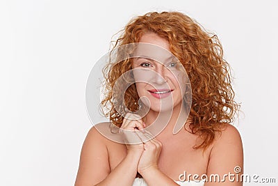 Natural mature woman Stock Photo