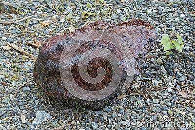 Natural mineral - piece of Hematite iron ore, haematite stone Stock Photo