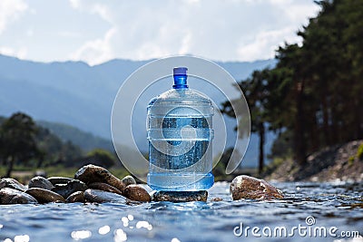 Natural drinking water in a large bottle Stock Photo