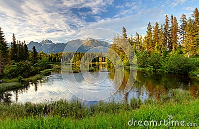 Natural mountain lake in Slovakia Tatras Stock Photo