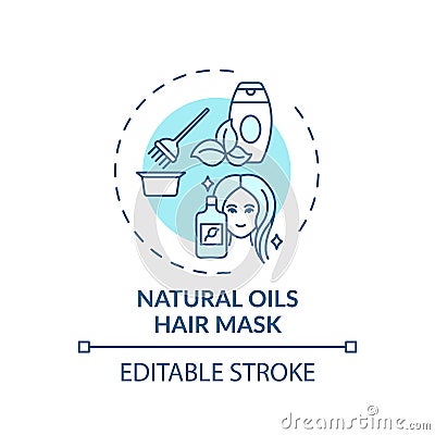 Natural oils hair mask concept icon Vector Illustration