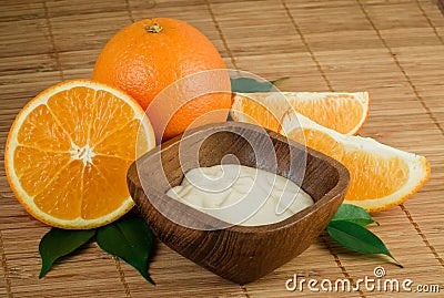 Natural orange Face cream Stock Photo