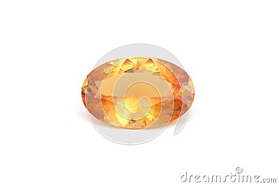 Natural Orange Sapphire gemstone Stock Photo
