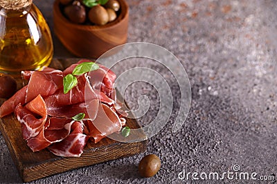 natural organic jamon prosciutto Stock Photo