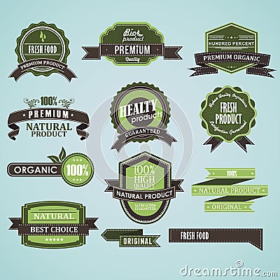 Natural organic label Vector Illustration