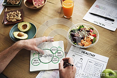 100% Natural Organic Nutrion Healthy Eating Life Stock Photo