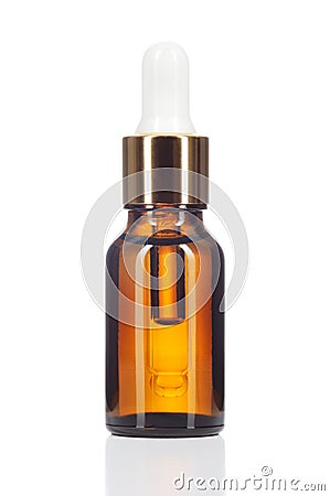 Natural organic oil on white background. Stock Photo