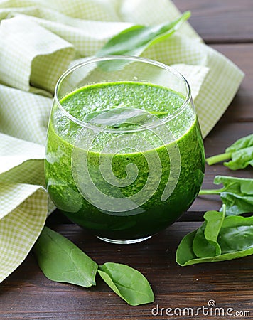 Natural organic smoothie green spinach Stock Photo