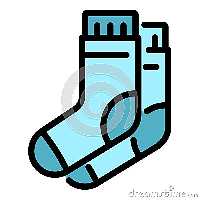 Natural pair socks icon color outline vector Vector Illustration