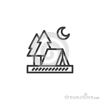 Natural parkland line icon Vector Illustration