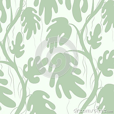 Natural pattern. shadows of leaves, shoots and roots of vines. Vector Illustration