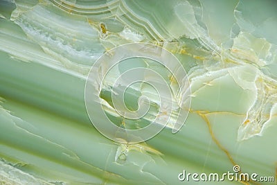 Natural polished Verde Onyx stone green with stains and streaks Stock Photo