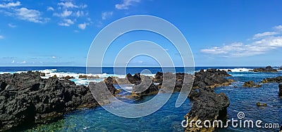 Natural pool of Biscoitos, in Terceira Island, Azores Stock Photo