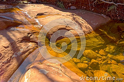 Natural Pool near Cathedral Rock AZ Stock Photo