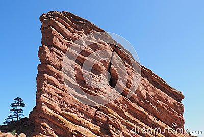 Natural red rock sandstone formations in Morrison Colorado. Stock Photo