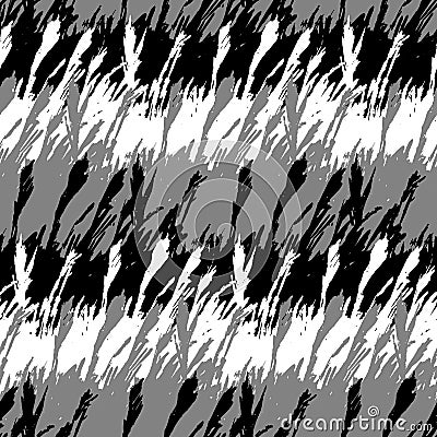 Natural reed, black and white gray seamless pattern for textile illustration Cartoon Illustration