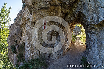 Natural reservation Cheile Nerei, Tunnels section, Romania Stock Photo