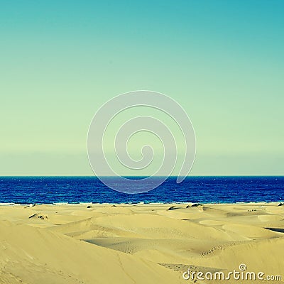 Natural Reserve of Dunes of Maspalomas, in Gran Canaria, Spain Stock Photo