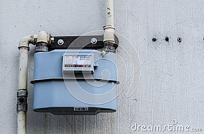 Natural residential natural gas meter Editorial Stock Photo