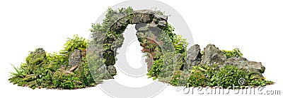 Natural rock arch in the forest Stock Photo