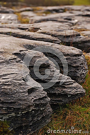 Natural Rock Formation around Poulnabrone Dolmen Stock Photo