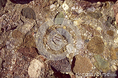Natural rock formation of different minerals and colored rocks . Stock Photo