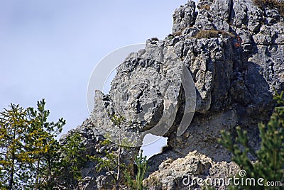 Natural rock hole Stock Photo