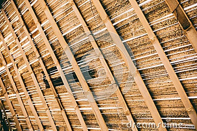 Natural roof of weave bamboo texture Stock Photo