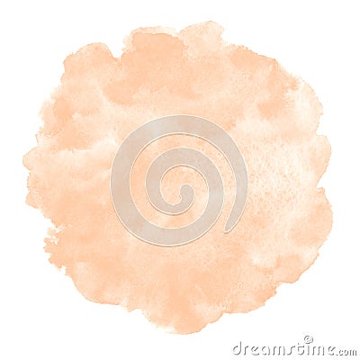 Natural rose beige watercolor round background, circle Stock Photo