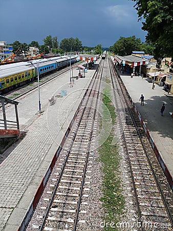 Natural scenes Indian railway station Stock Photo