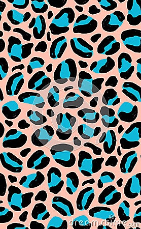 Natural seamless pattern with leopard, jaguar or cheetah coat of fur texture. Bright colored animal backdrop with spots Vector Illustration