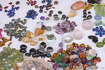 Natural semiprecious stones and other minerals Stock Photo