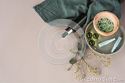 Natural Serum and aromatheraphy concept of cosmetic salon Stock Photo