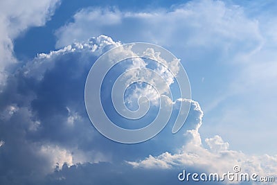 Closeup dense cumulus clouds Stock Photo