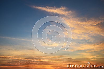 Natural soft clouds pattern and blue sky at evening (vintage background) Stock Photo