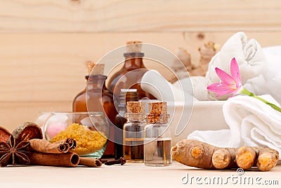 Natural Spa Ingredients Aromatherapy and Natural Spa theme on w Stock Photo