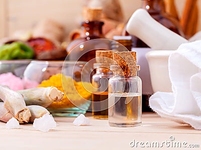 Natural Spa Ingredients Aromatherapy and Natural Spa theme Stock Photo